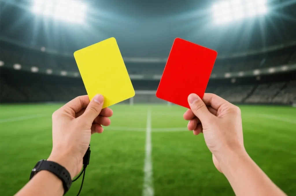 裁判出示黄牌特写
